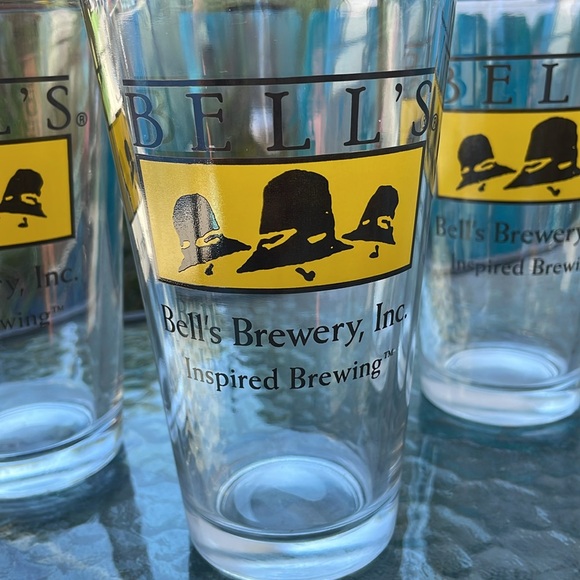 Set of 3 Bell's Brewery Inspired Brewing Pint Glass Craft Beer Glass 16 oz - Picture 2 of 7